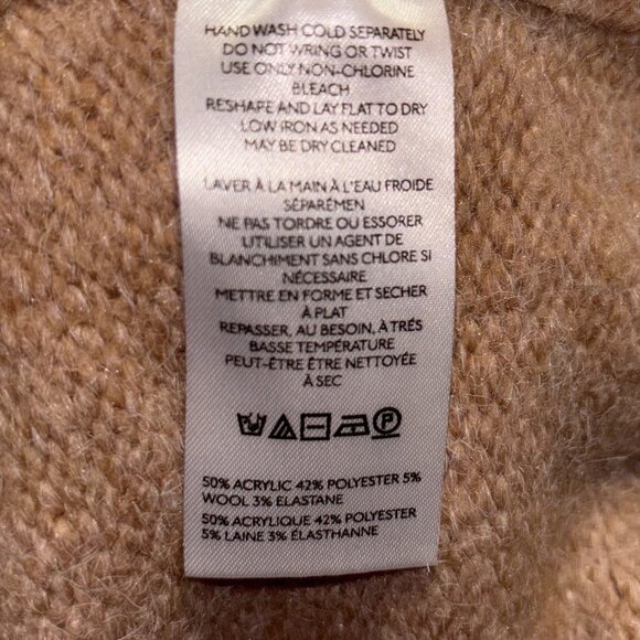 Pilcro Anthropologie The Lennon Wide-Sleeve Turtleneck Sweater Size XS Honey - Picture 8 of 8